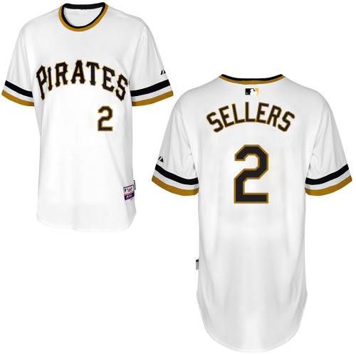 Justin Sellers #2 MLB Jersey-Pittsburgh Pirates Men's Authentic Alternate White Cool Base Baseball Jersey